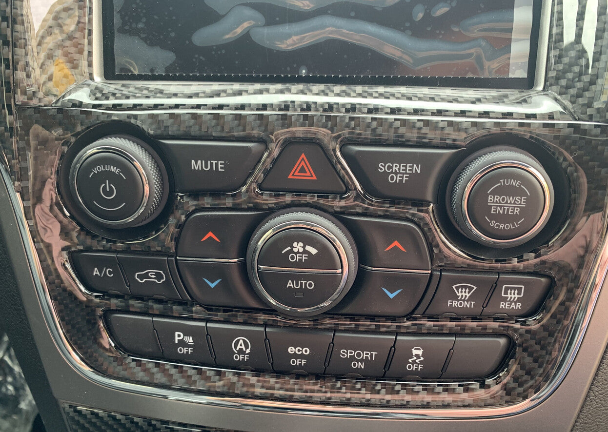 for Jeep Grand Cherokee 2014-2018 Carbon Fiber Central Control Navigation Trim