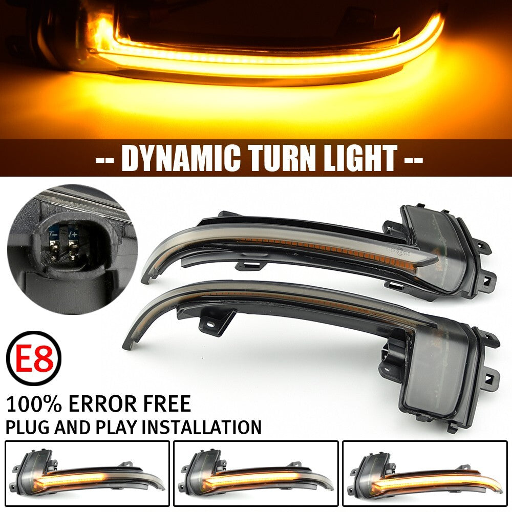 2pcs LED Dynamic Side Mirror Turn Signal Light Assembly for Audi A3 A4 A5 B8.5