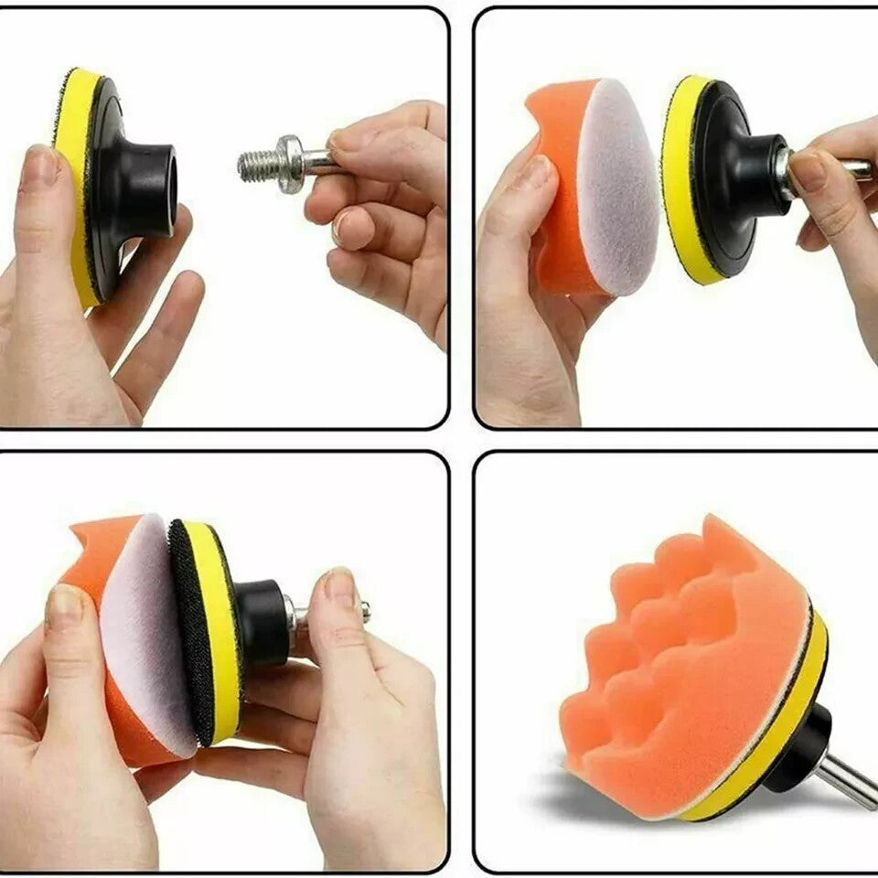 11pcs 6Inch Car Buffing Pads Polishing for Drill Sponge Kit Waxing Foam Polisher
