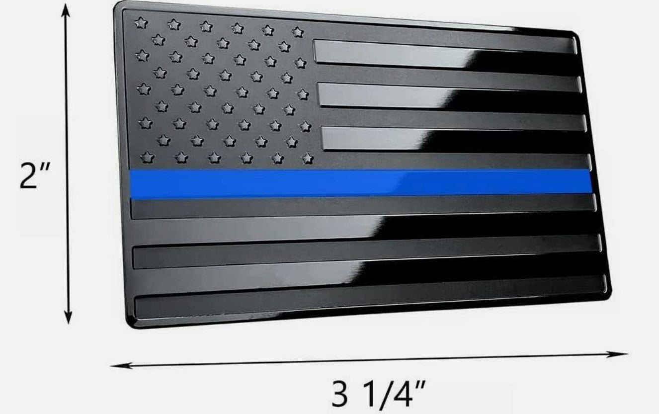 Car side fender rear trunk badge sticker American flag black and blue for ford