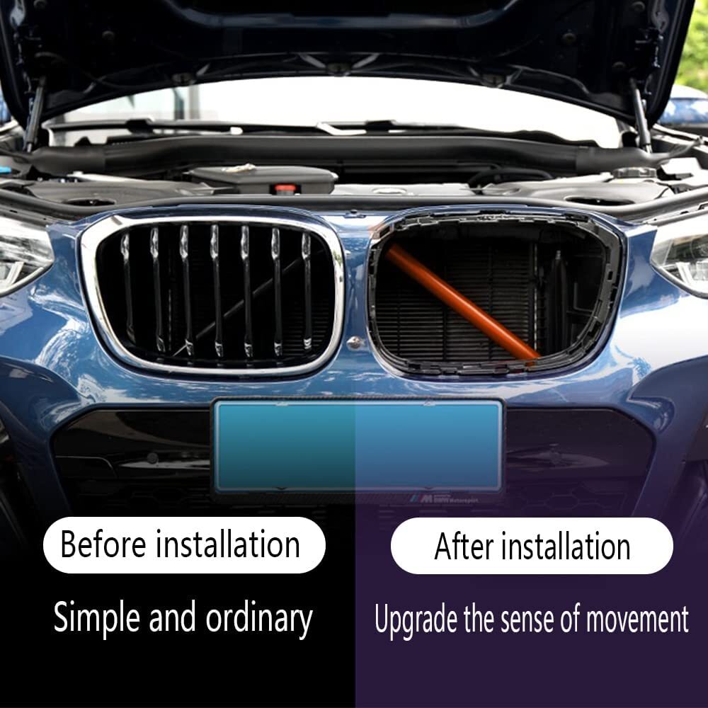 2x for BMW 5/6/7 Series G30 G32 G11 Orange Front V Brace Grill Trim Strips Cover