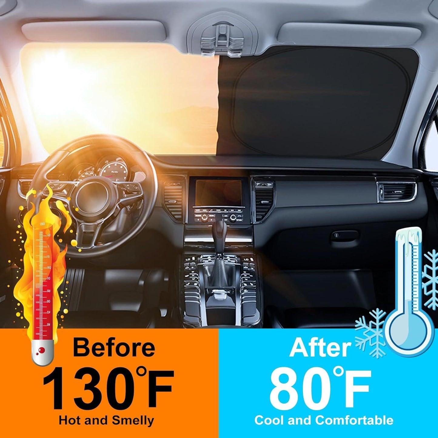 Custom Fit 2016-2025 for Chevy Malibu Car Front Windshield Sun Shade UVs Block Cover