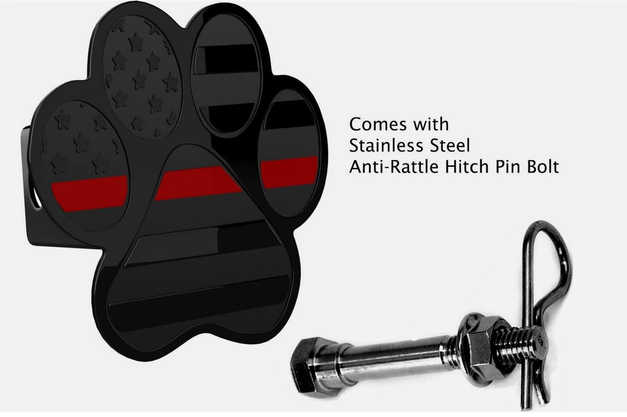 Car mount plug cap tow receiver 2.5 inch dog paw pin bolt black and red for ford