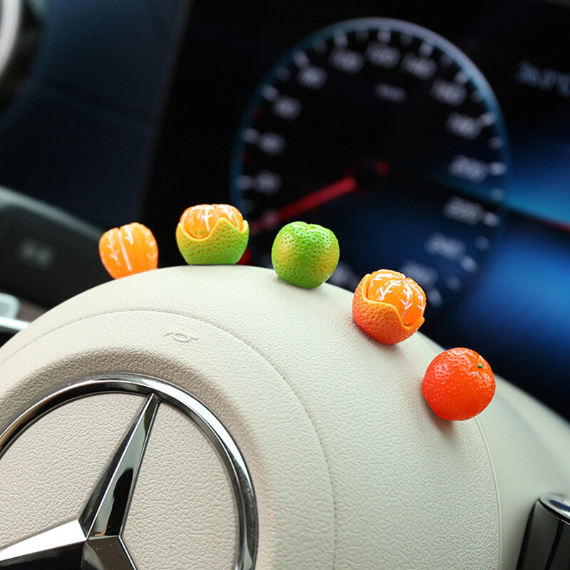 5Pcs Car Cute Oranges Rearview Mirror Accessories Funny Dashboard Decor Ornament