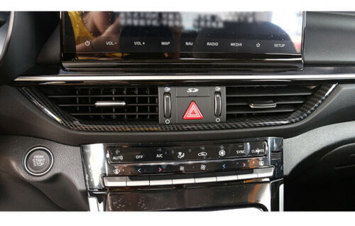 for Kia Forte 2019-2023 Carbon Fiber Style Center Console Air Outlet Vents Frame