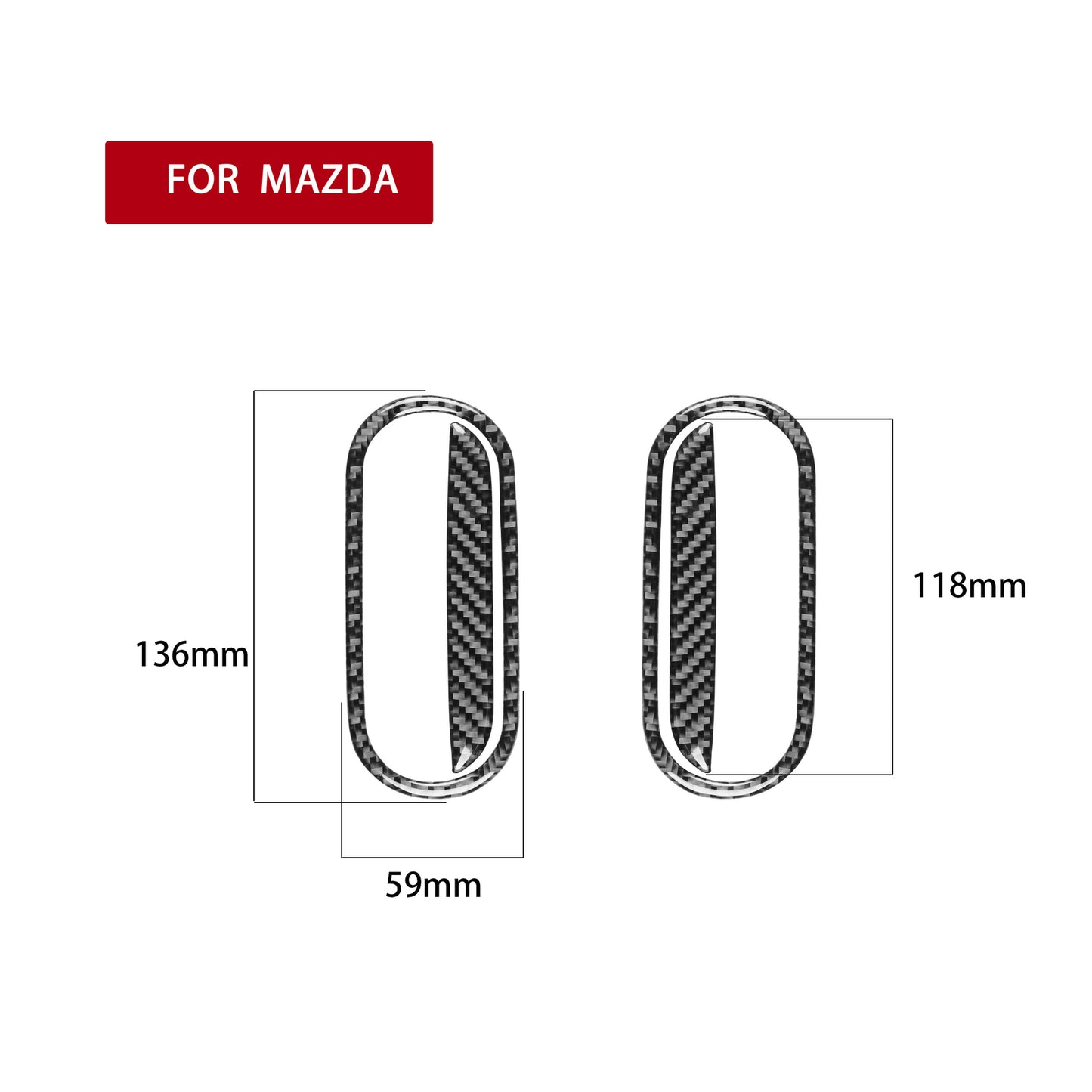 4Pcs Carbon Fiber Door Handle Panel Cover Trim for Mazda MX-5 Miata 2009-2015