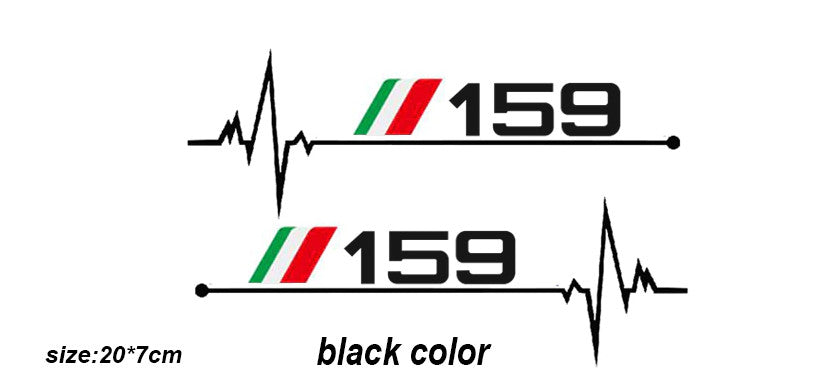 2-pack Black 159 Window Sticker Badges for Alfa Romeo 159