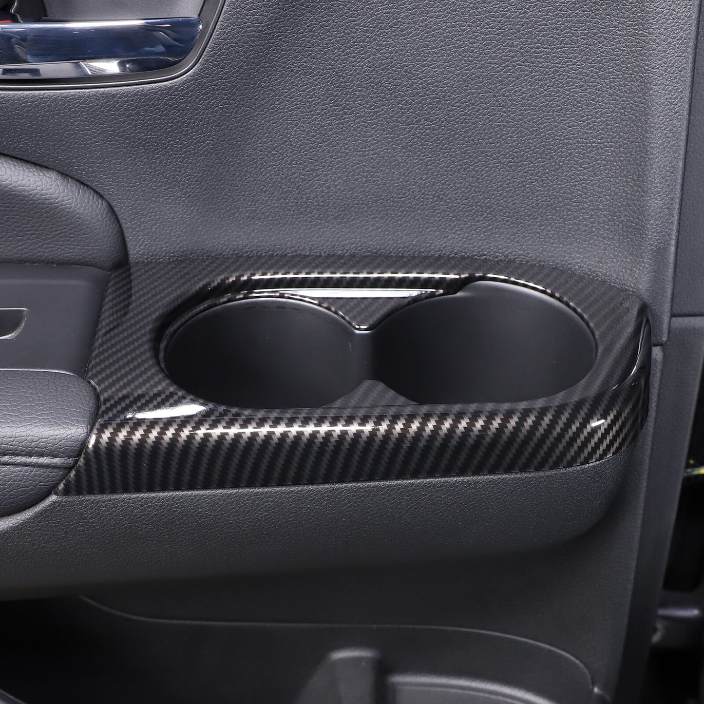 2 Black carbon fiber front door fender cover trims for Corvette C7 2014-19
