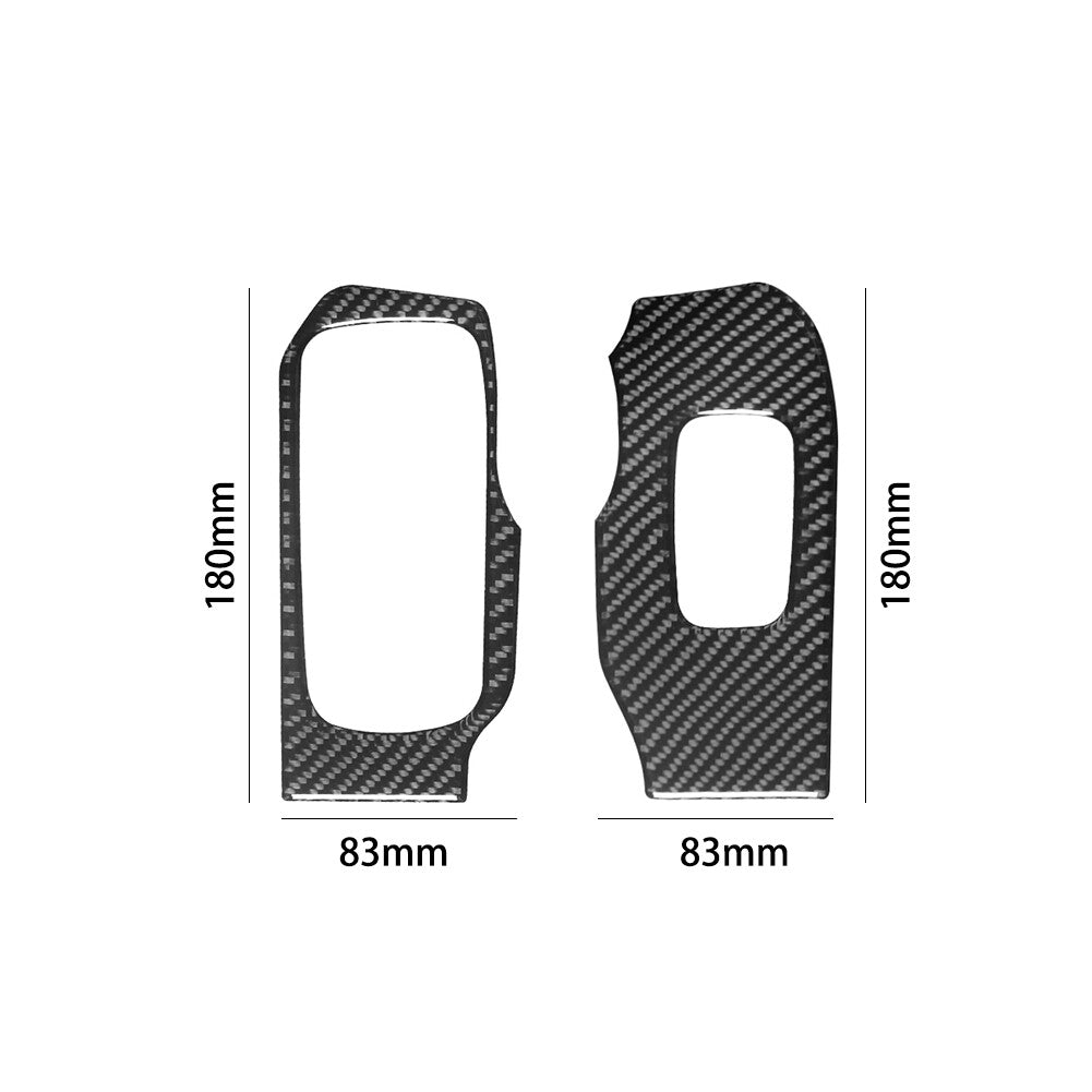 2Pcs Carbon Fiber Inner Rear Window Control Cover Trim for Ford Fiesta 2011-2015