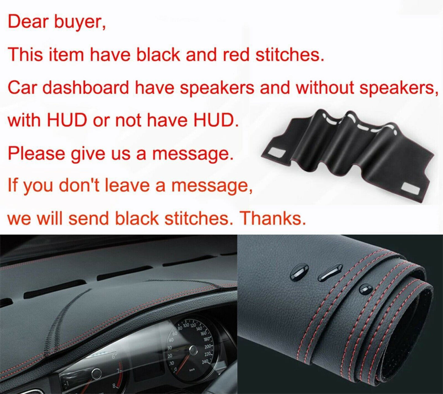 PU Leather Dashboard Dash Mat Non-slip DashMat Sun Pad for Tesla Model 3 2018-23