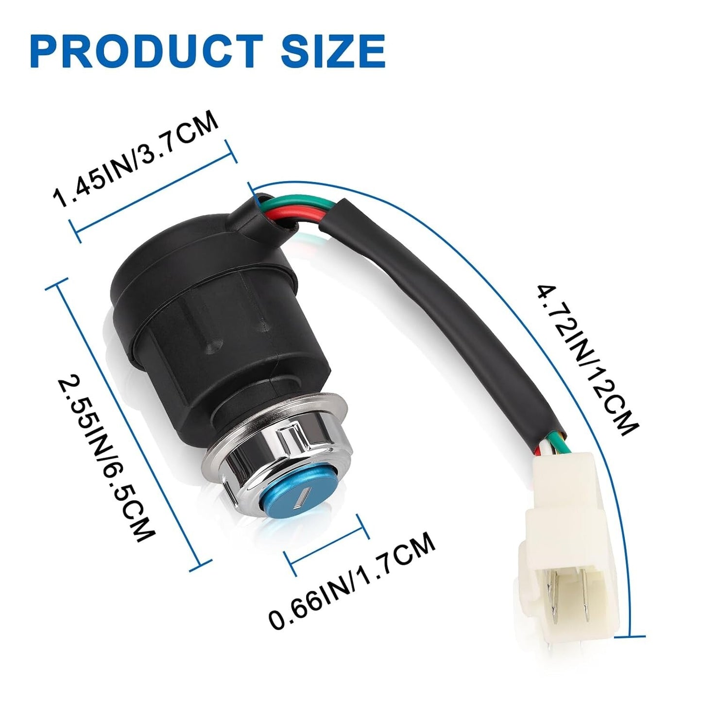 5 Wire Contact Key Switch Ignition Start Switch 5 Pin Starter Lock for Buggy