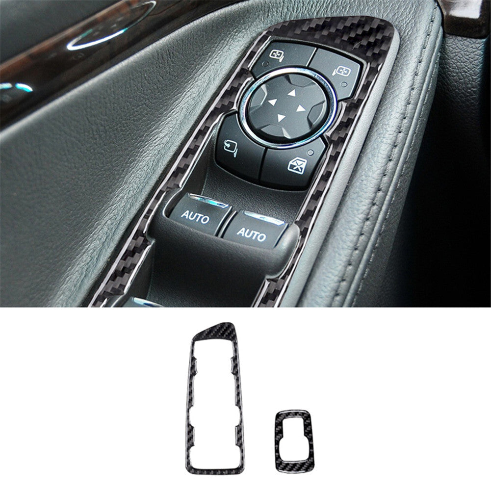 Carbon Fiber Window Switch Buttons Frame Trim Cover for Ford Explorer 2011-2014
