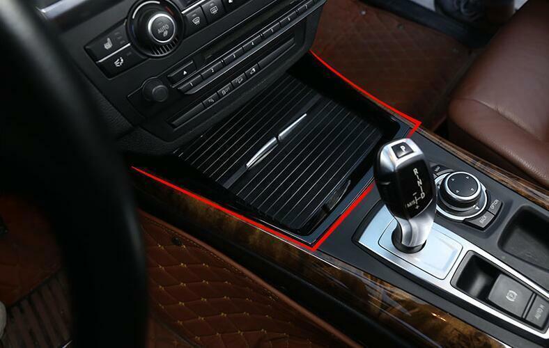 for BMW X5 X6 E70 E71 2008-2013 Gloss Black Middle Console Water Cup Frame Trim