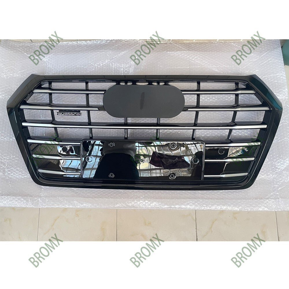 Front Bumper Grille Upper Mesh Grill Fit for Audi Q5L 2018-2020 BlacK+Silver New