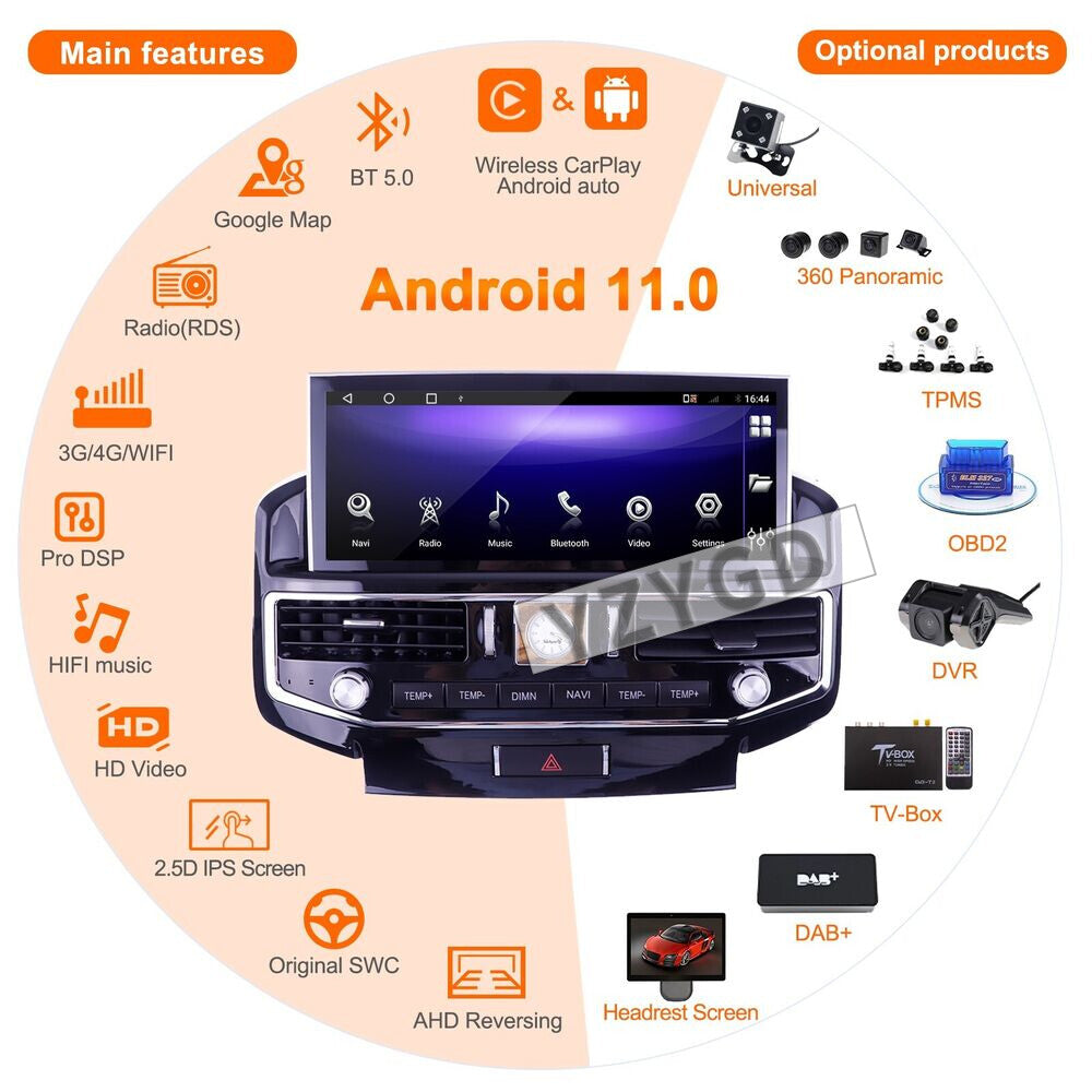 Android Car Radio for Toyota for Land Cruiser LC200 2008-2015 Stereo Receiver Screen