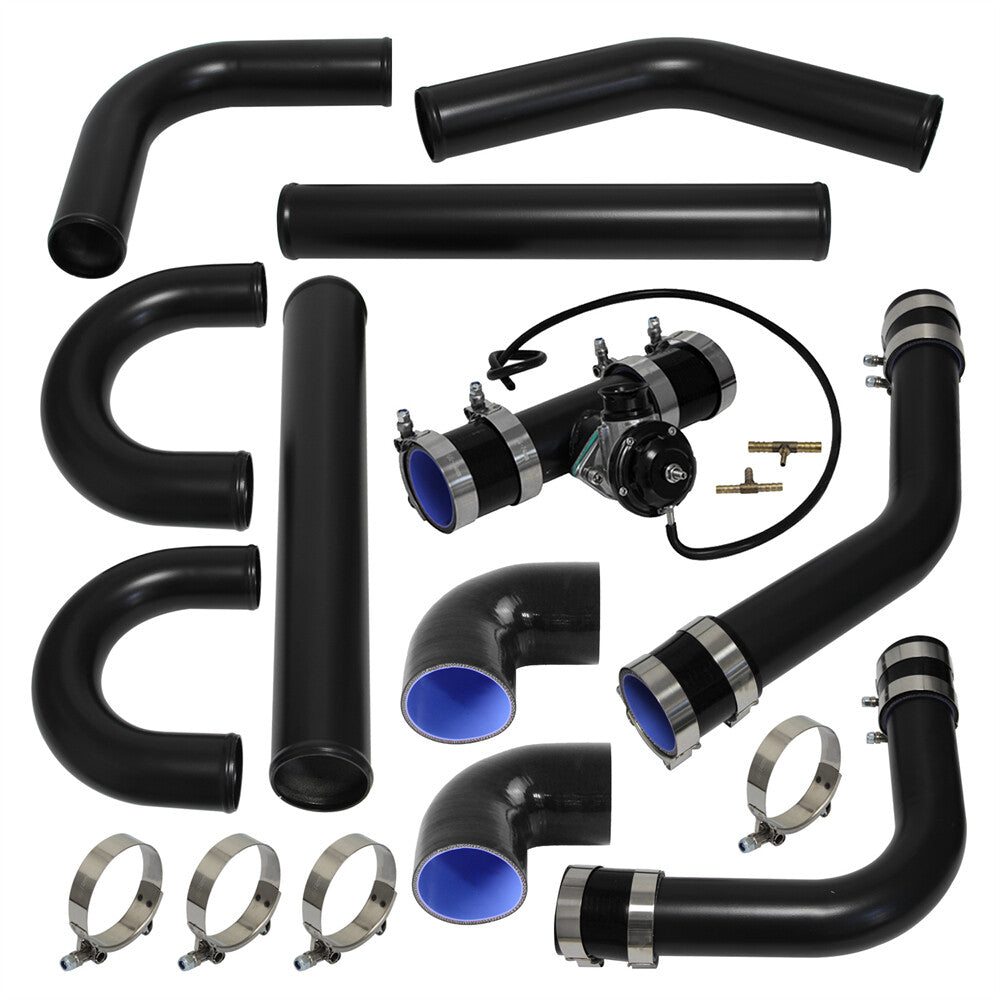 2.5 63mm Universal Intercooler Pipe Piping Kit + BOV Turbo Blow Off Valve Kit