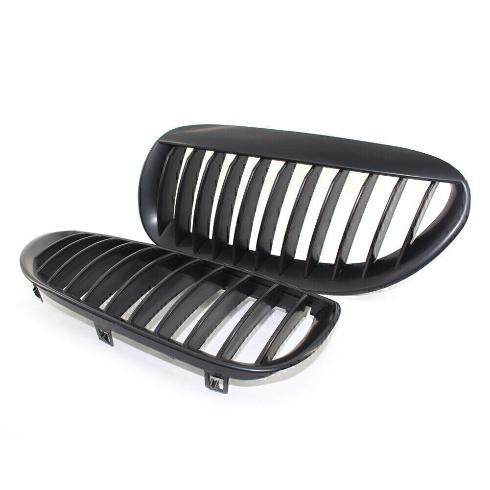 Front Kidney Bumper Grille Fit for BMW E63 E64 650i 2004-10 Matte Black Single Line