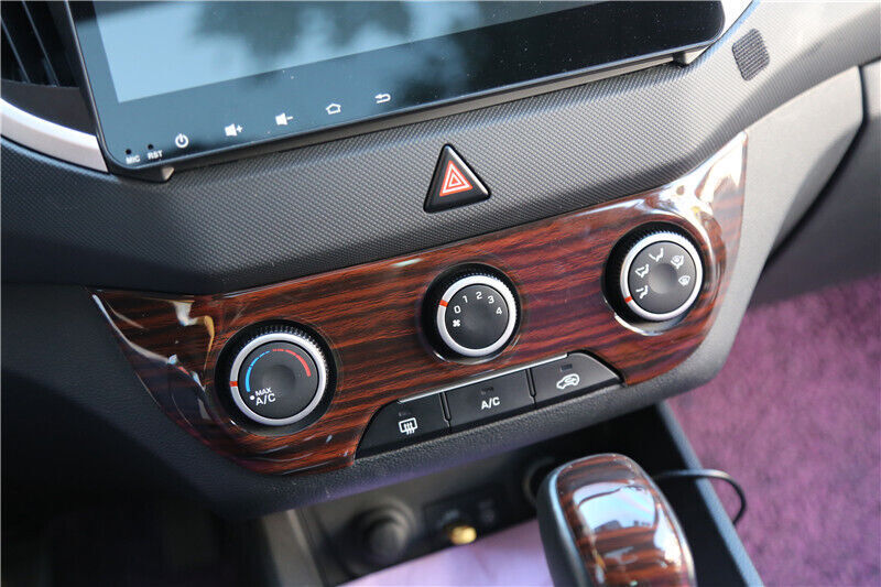 Car Console AC Switch Control Panel Trim Fit for Hyundai IX25 2015-2019 Red Wood