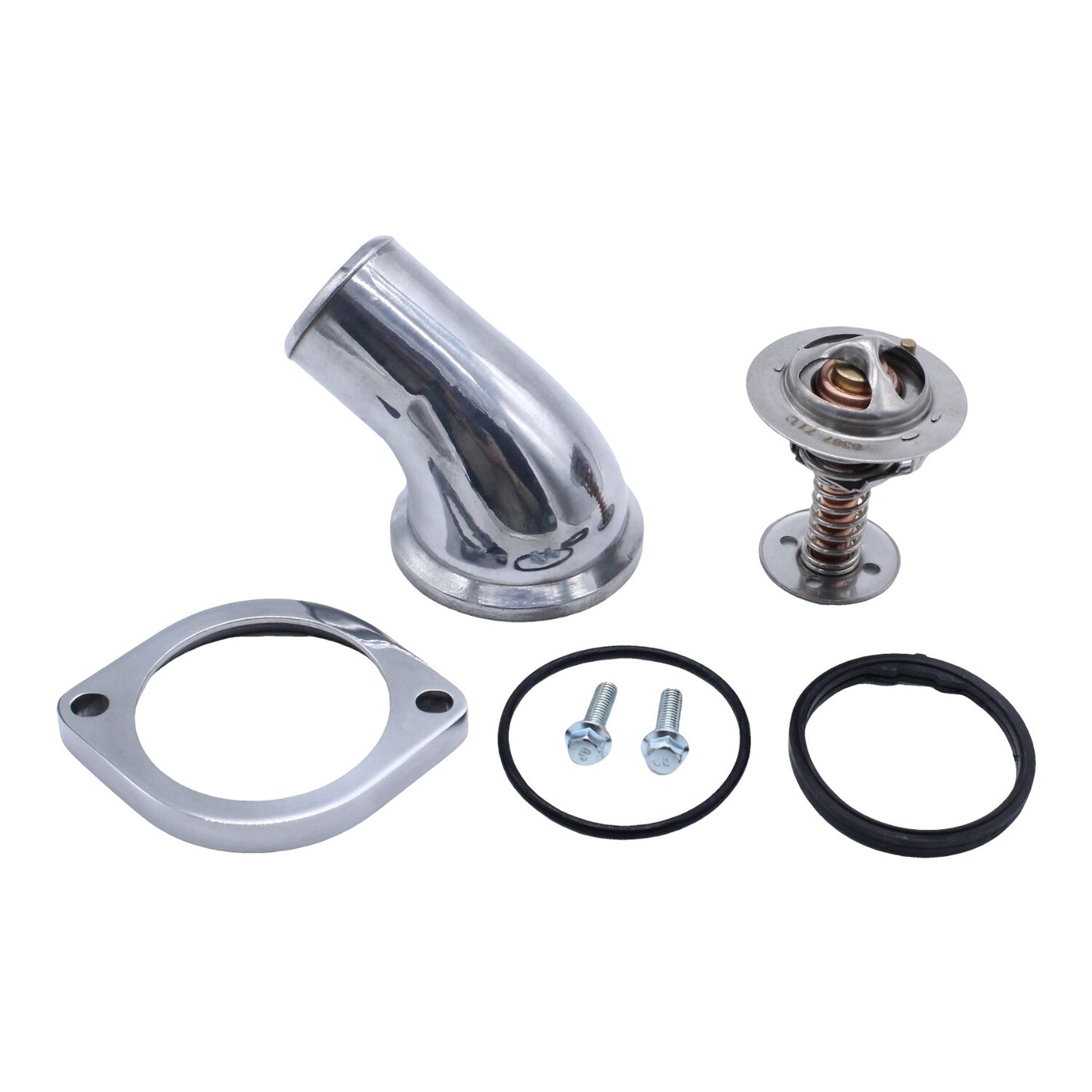 Thermostat 45 Degree Swivel Water Neck Housing Chrome Aluminum For LS2 LS3 LS1