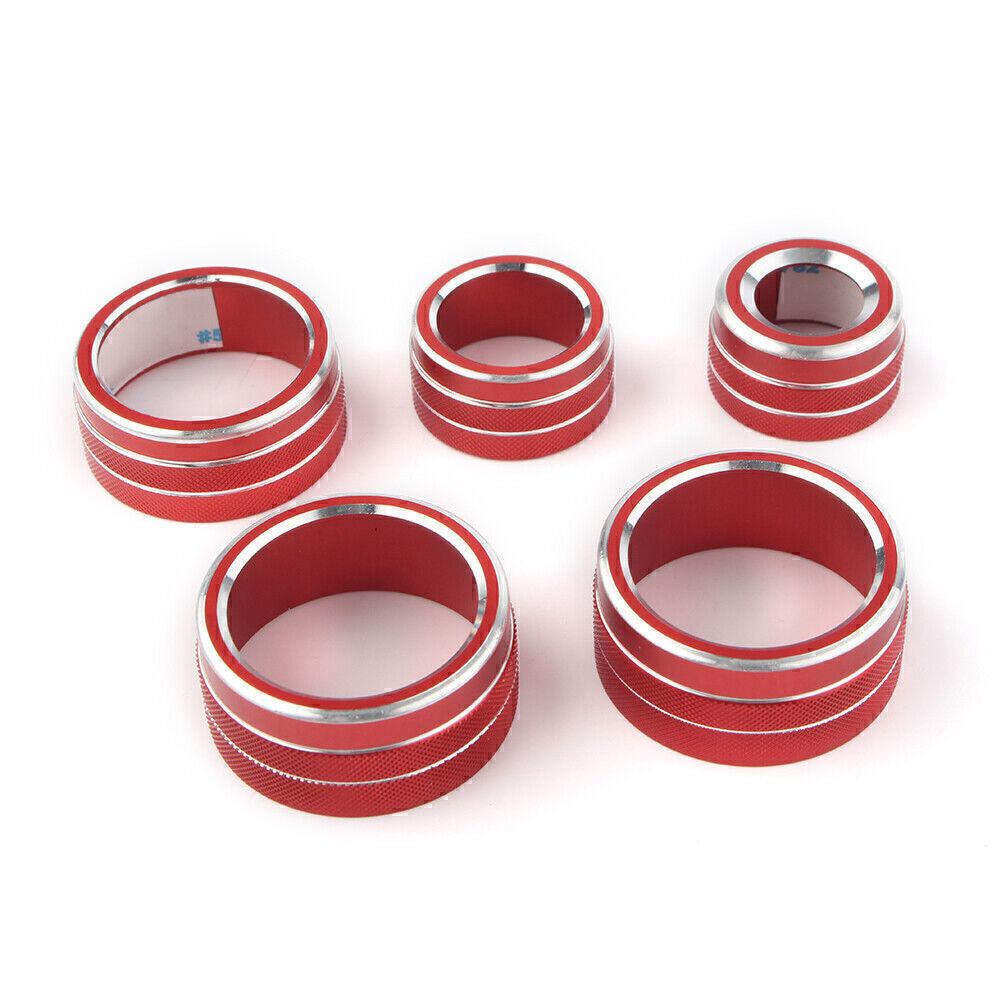 5pcs Air Conditioning Audio Buttons Switch Knob Covers for Toyota for Camry 2018 Red