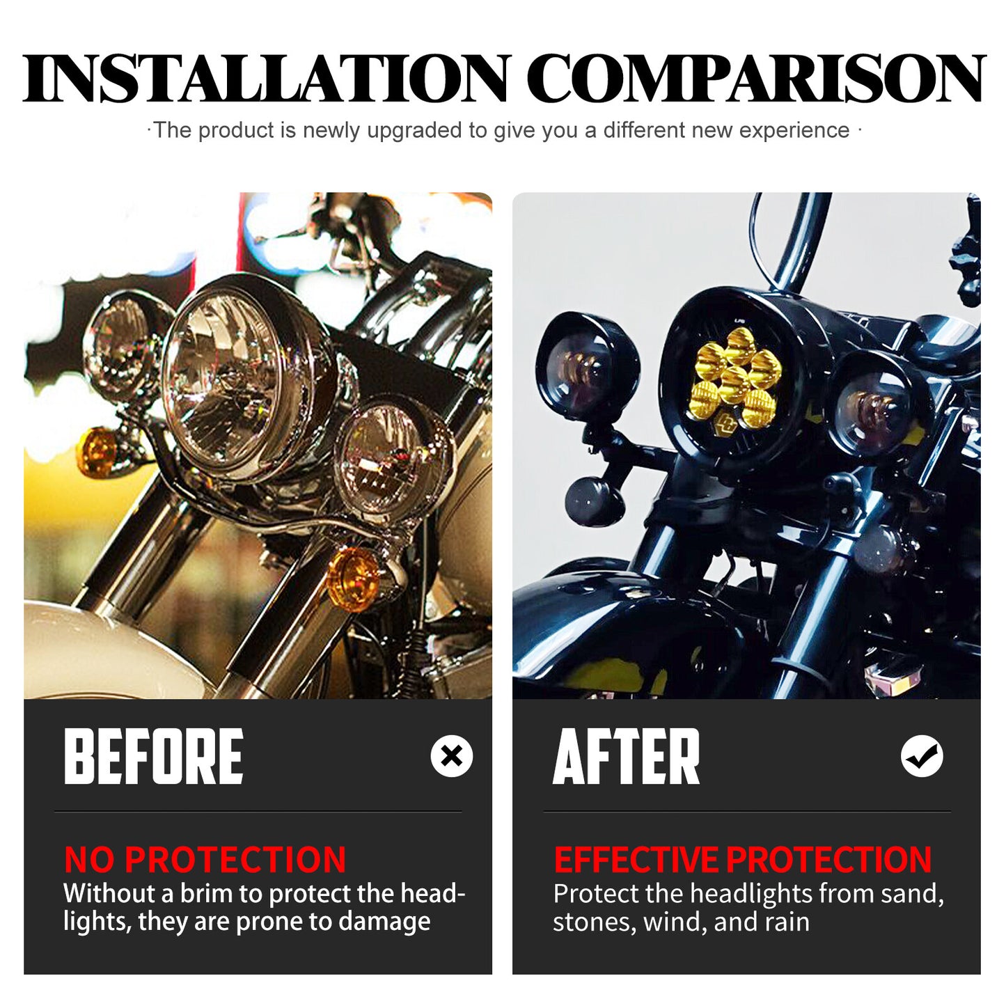 Black 7 Headlight 4.5 Auxiliary Light Visor Trim Cover for Harley Softail