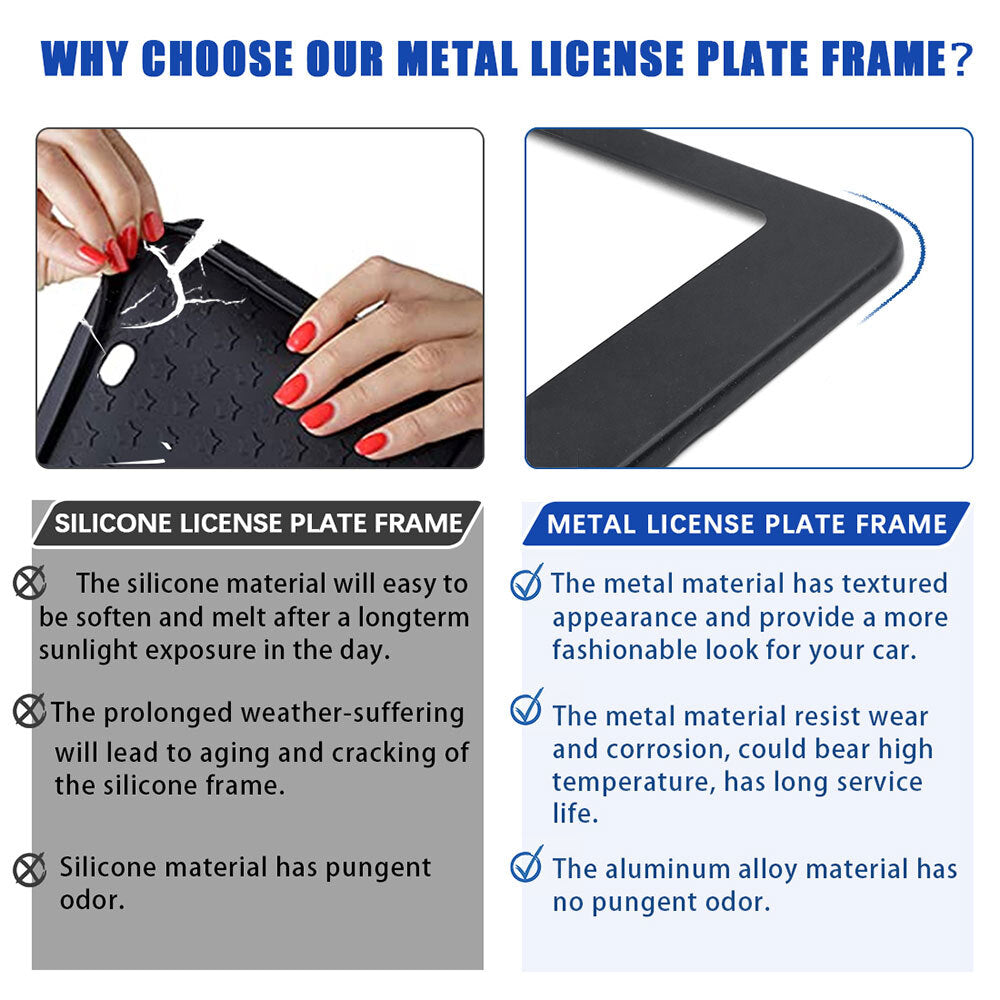 for Dodge for Ram 1500 Cab Pickup Accessories Metal License Plate Frame Black Cover
