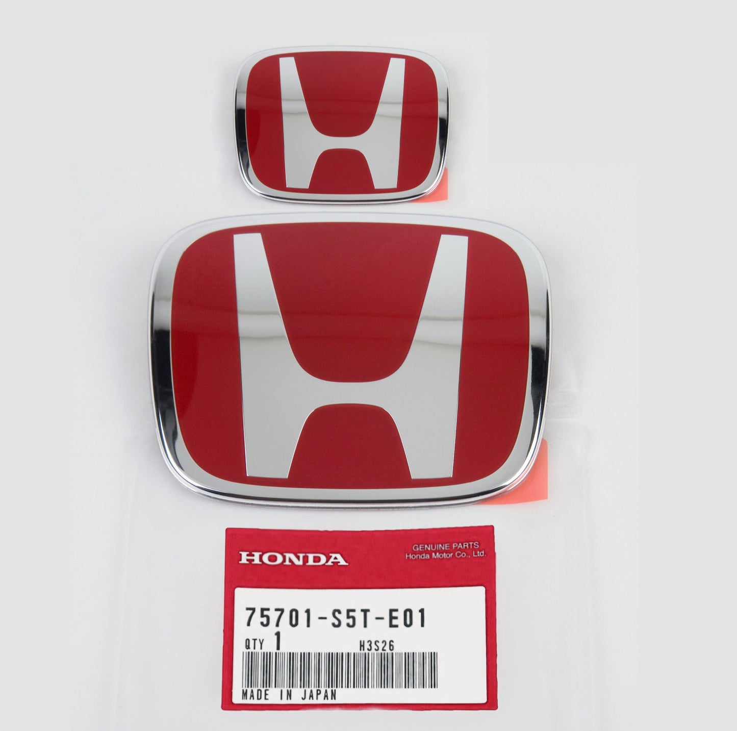 2X for Honda for Civic Coupe 2Dr 06-11 JDM Red H Front Rear Type R grille emblem