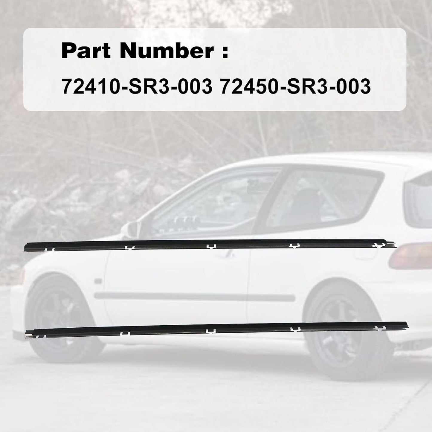 Outer Window Door Molding Set RH LH Fit for Honda for Civic EG6 EG4 3D 1992-1995