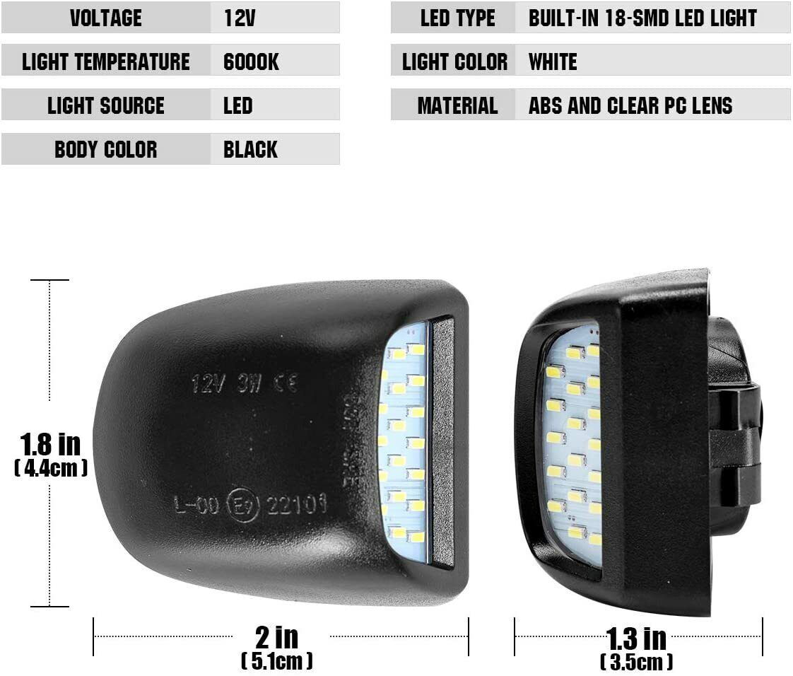 1 pair LED License Plate Light Assembly for Chevy Silverado for GMC for Sierra 1500 2500