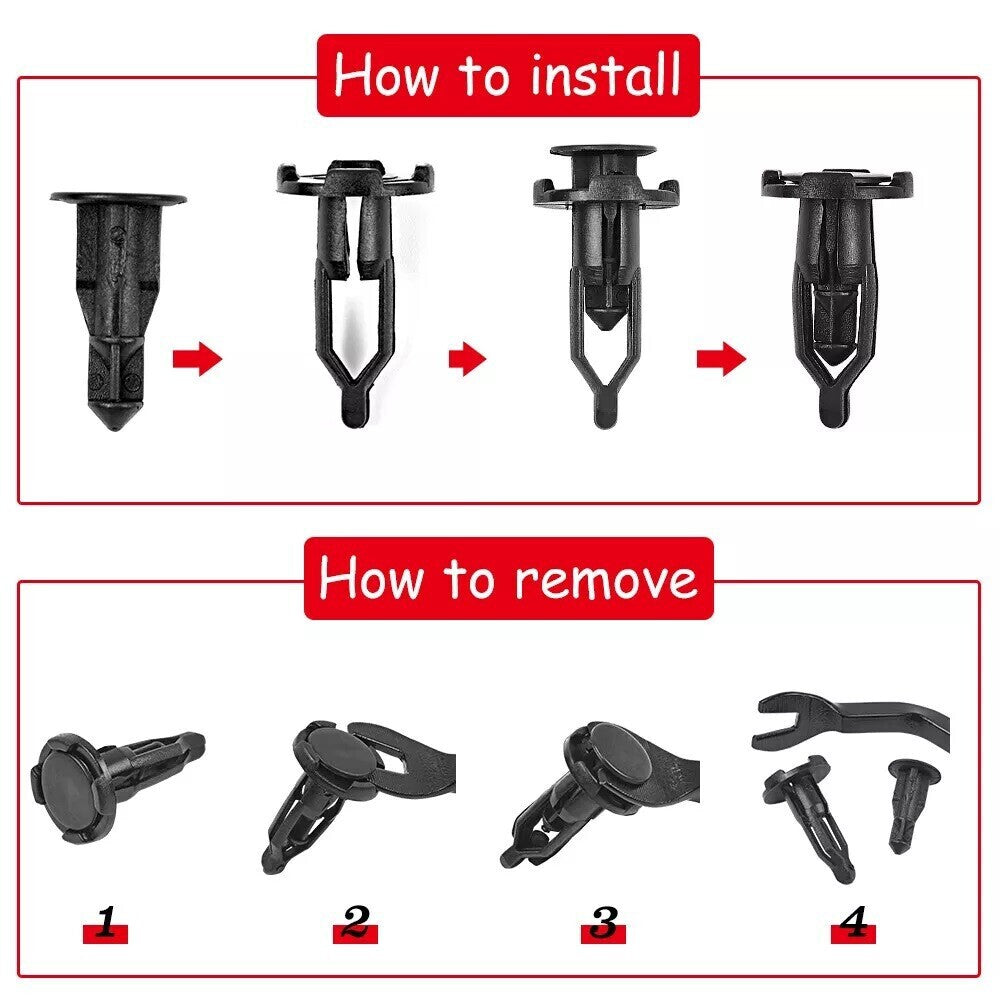 100X Fender Bumper Retainer Clips Hood for Toyota for Scion 52161-16010 52161-02020