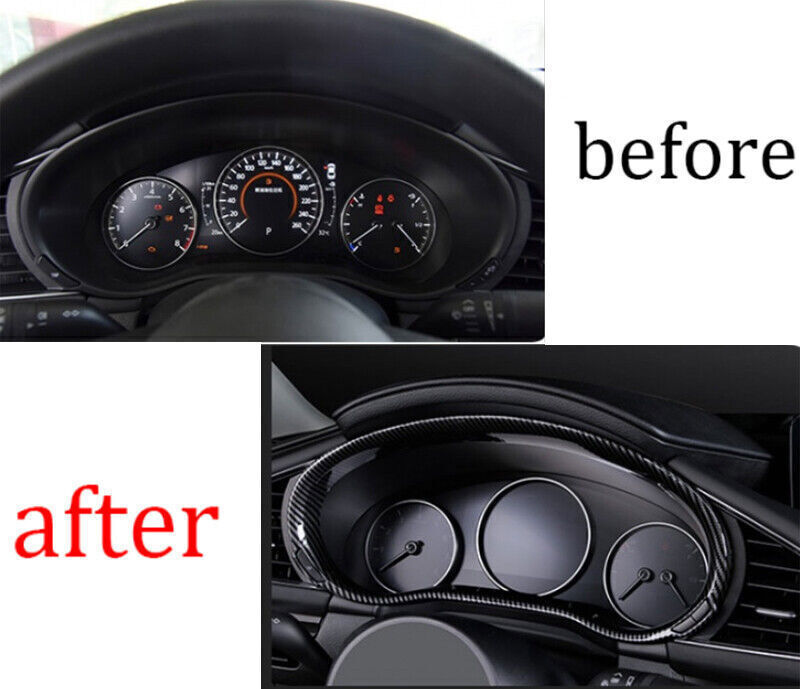 for Mazda CX-30 2020-2024 Carbon Fiber Dashboard Frame Trim Cover Bezel Trim 1X