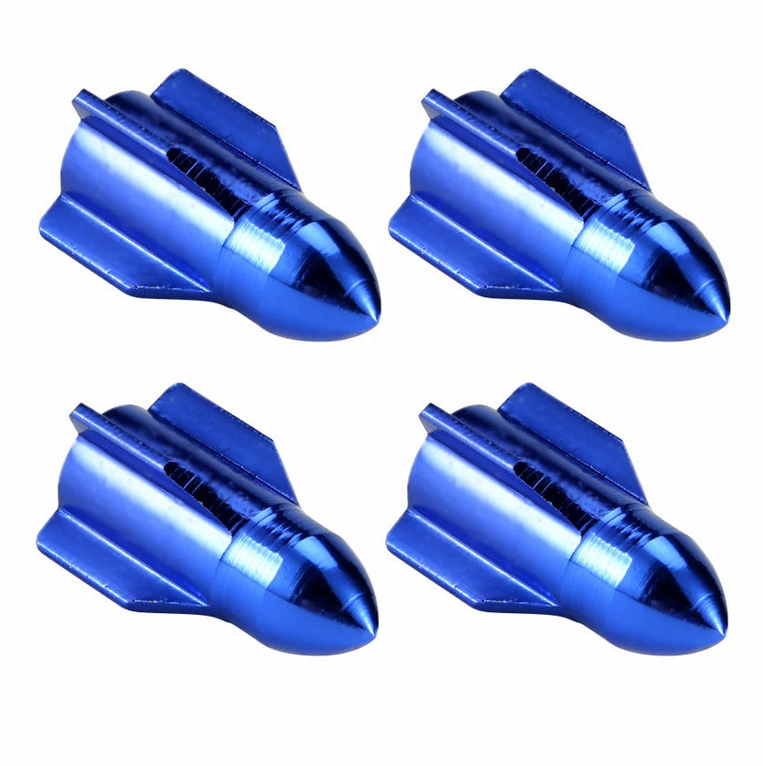 4-piece car tire valve cover rod air dust cover dustproof red rocket for Peugeot