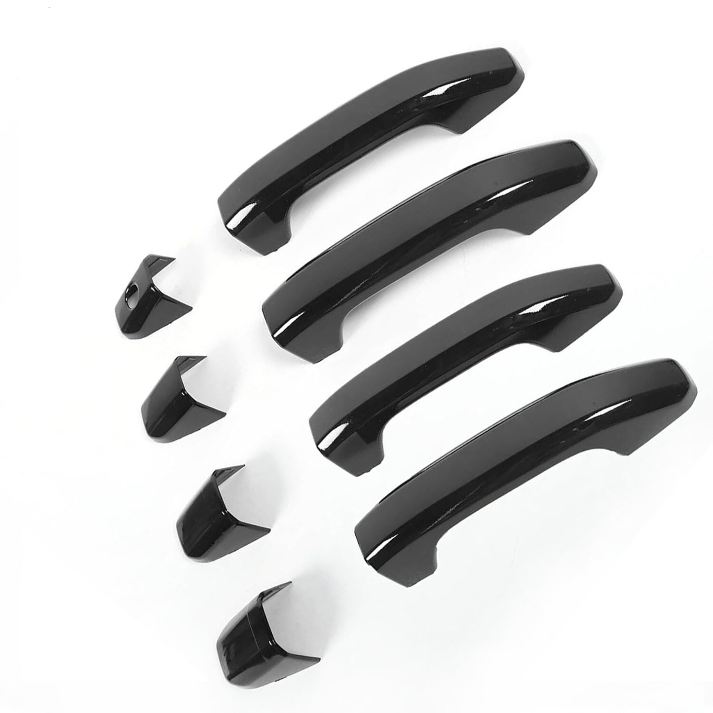 Door Handle Covers For 2014-2024 for GMC for Sierra for Chevy Silverado 1500 NO for Smart Black