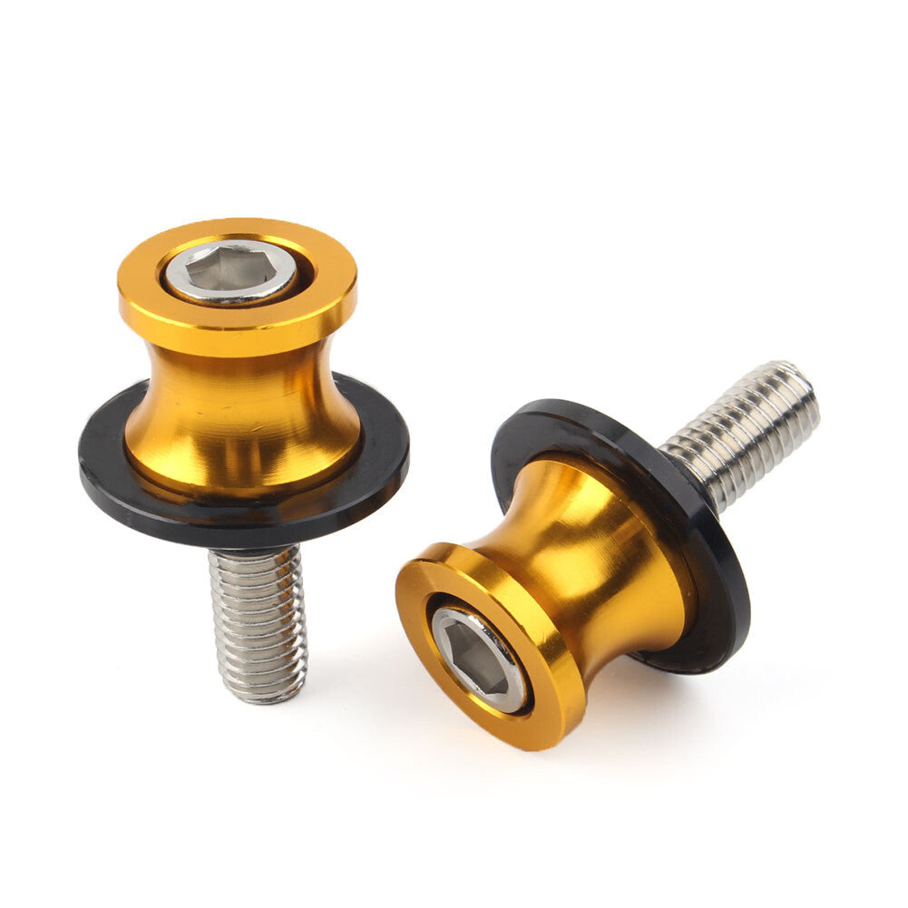 CNC Swingarm Spools Slider Stand Screws 10MM for KAWASAKI ZX6R 1998-2011 Gold