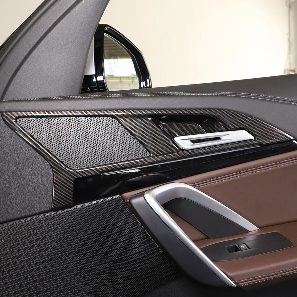 4P ABS Carbon Fiber Inner Door Handle Bowl Frame Cover Trim for BMW X1 2023-2025