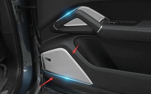 for Porsche for Cayenne 2018-2022 Silver Steel Inner Door Horn Frame Cover Trim 4PCS