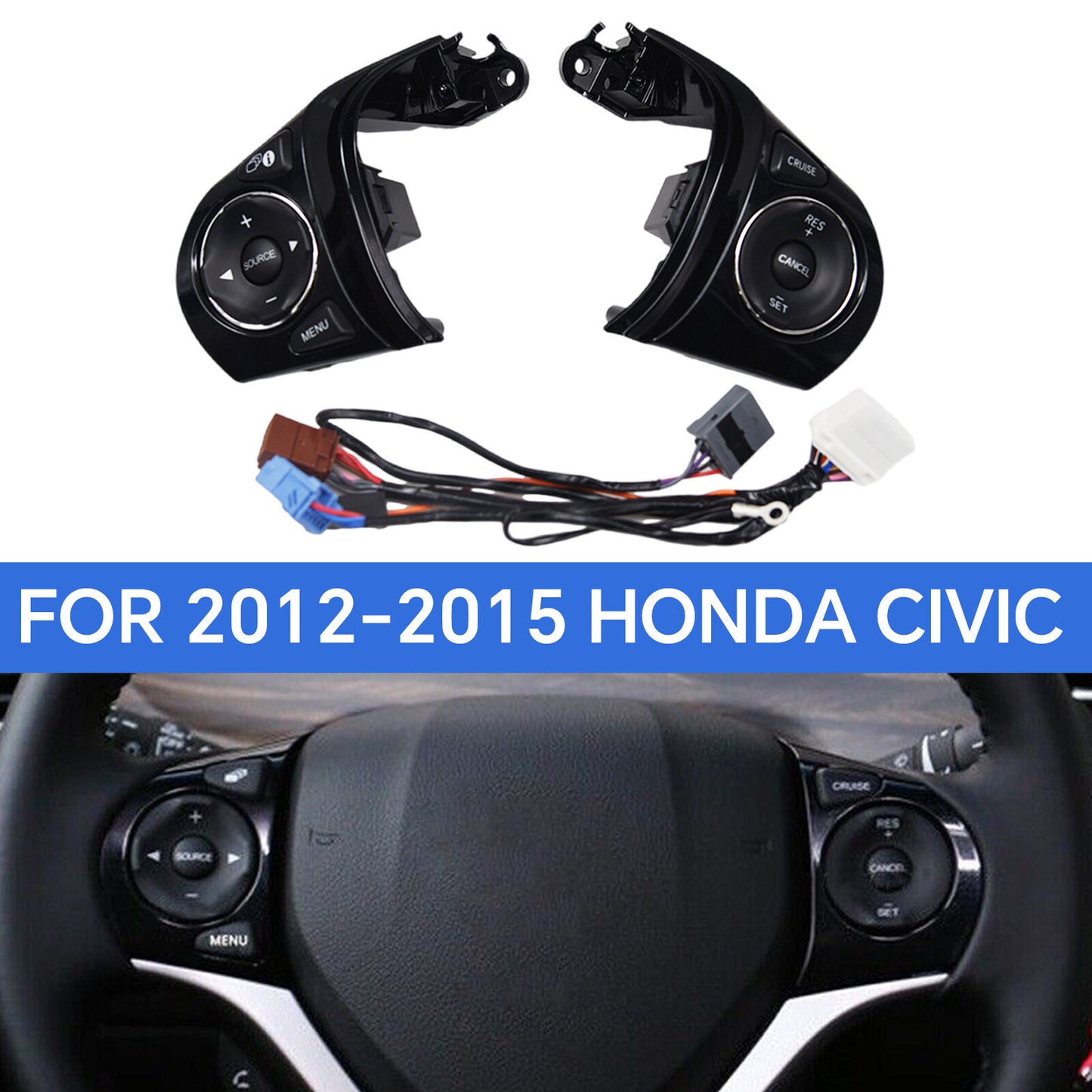Replacement parts for the multi-function steering wheel control switches of 2012-2015 for Honda for Civic .