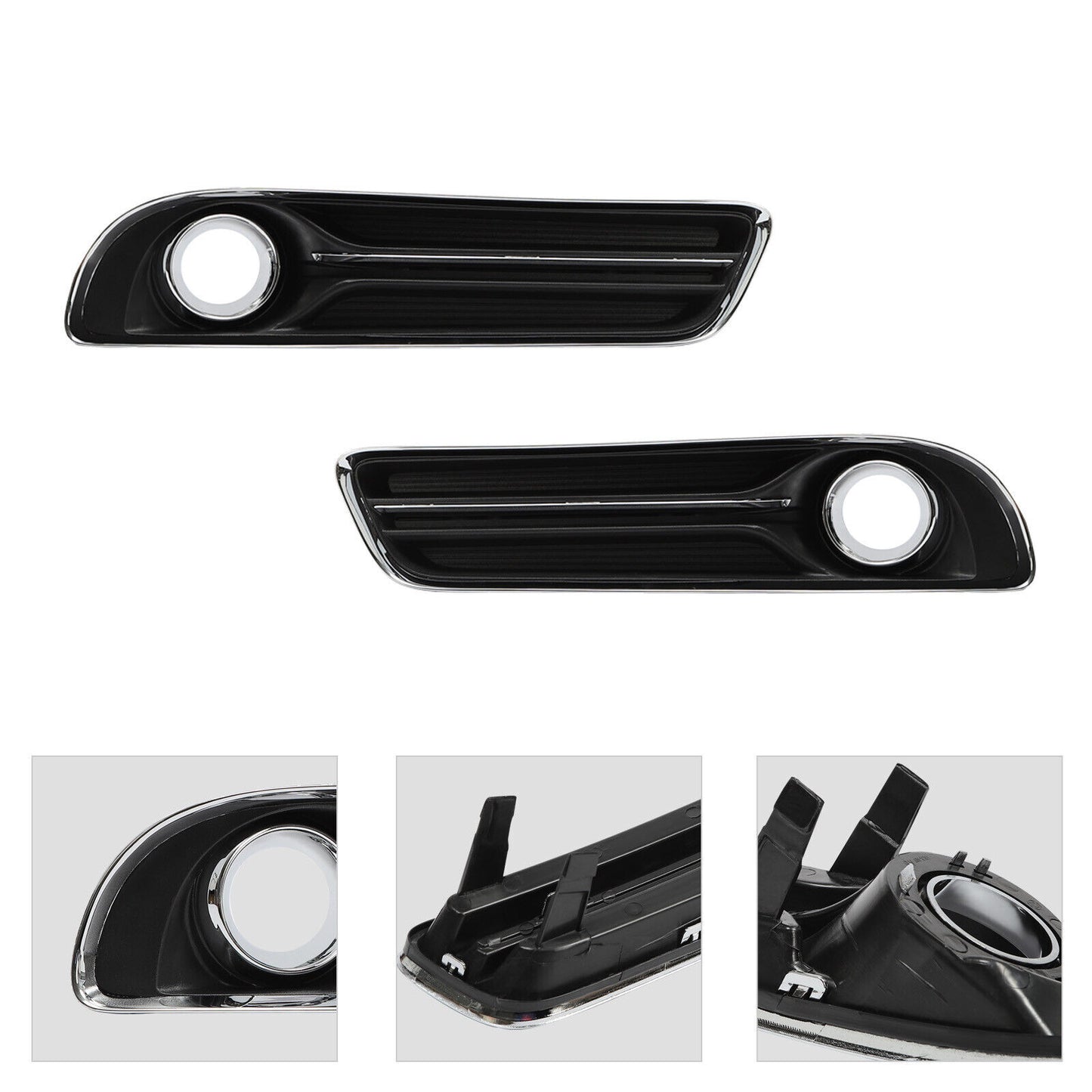 A set of two front fog light trim lights for Chrysler 300 2011-2014.