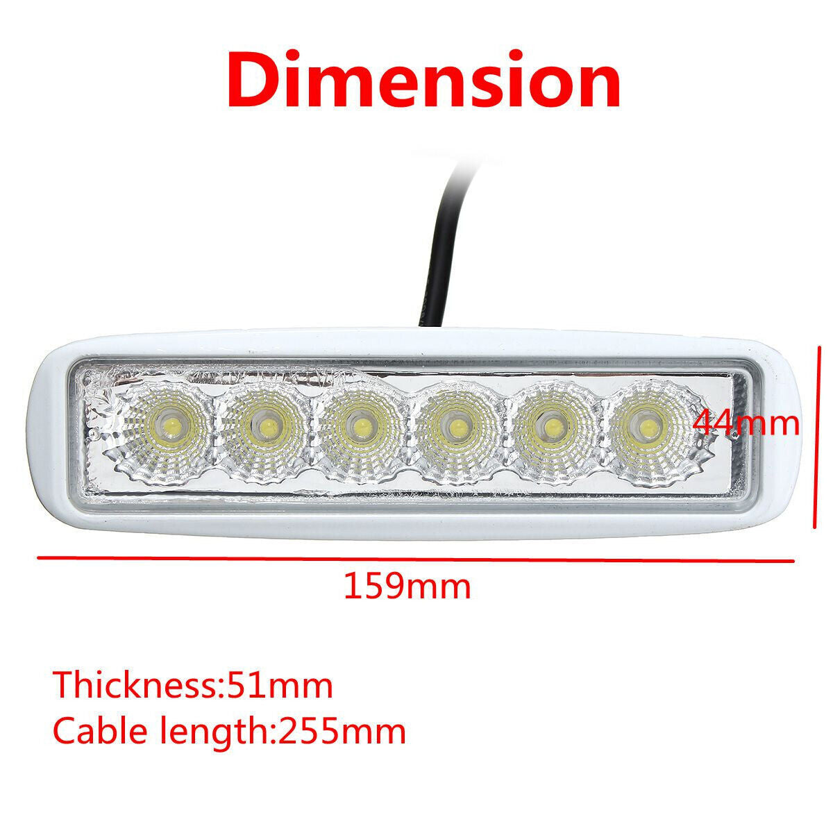 12V 6 LED Marine Spreader Deck/Mast Work Lights White For Boat Flood Light Bar