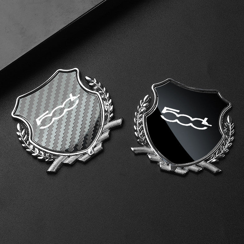 Metallic Black Side Fender and Window Badge Stickers for Fiat 500L Cars