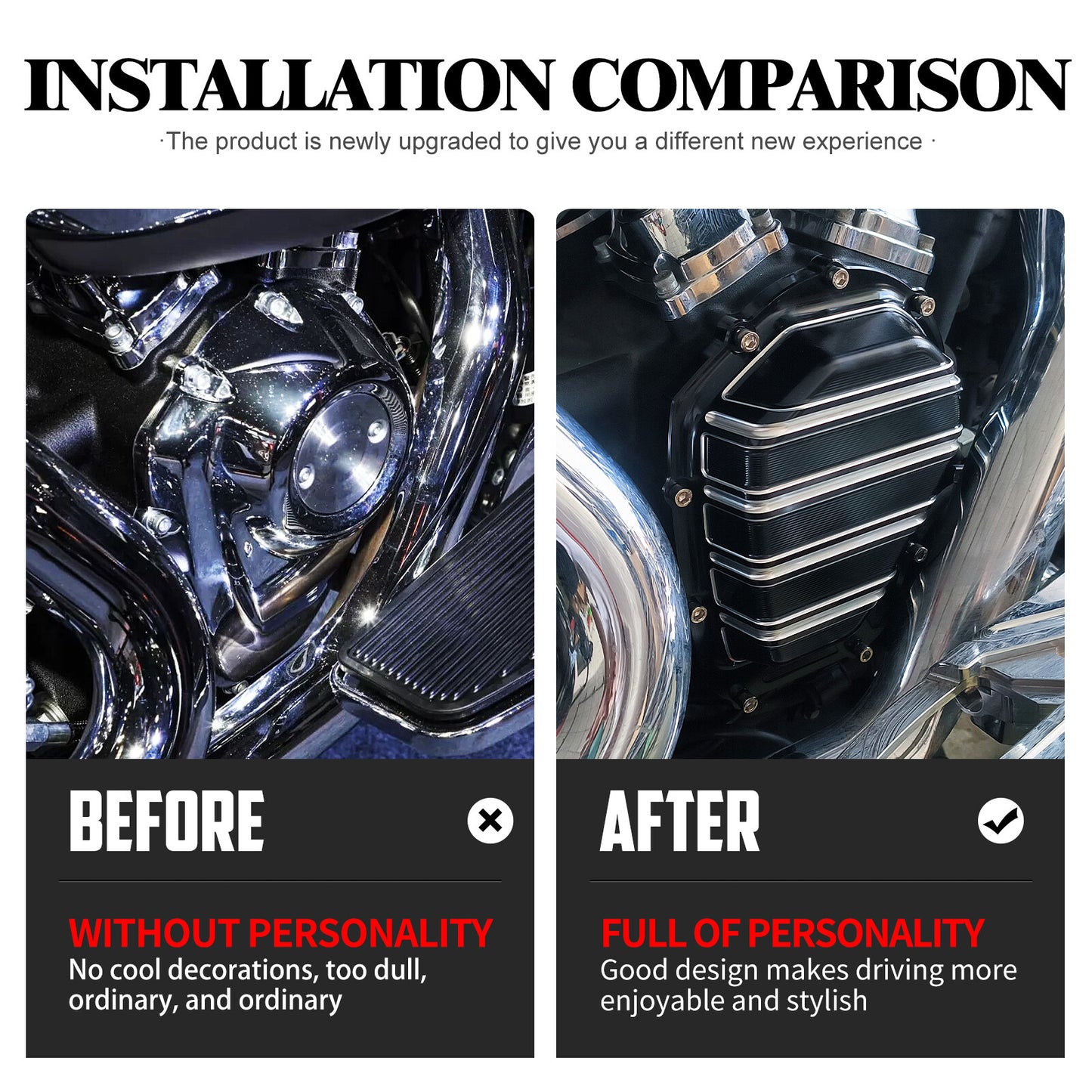 Aluminum Side Cam Engine Cover for Harley Touring Road Electra Glide 2017-2023