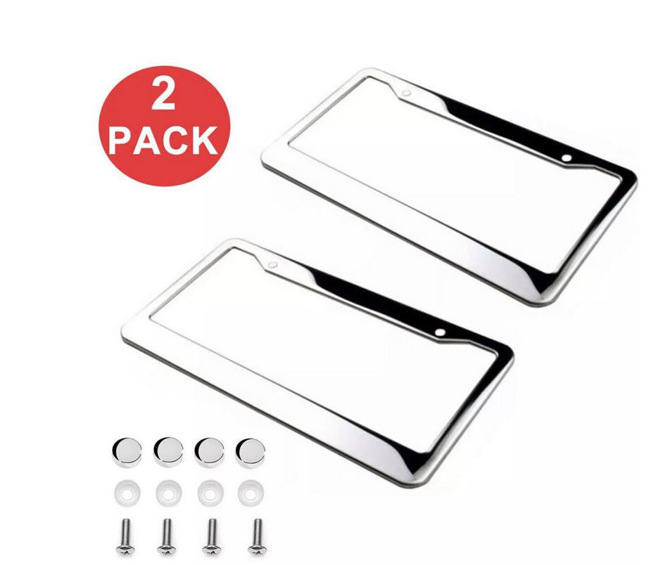 2-piece car license plate frame cover cap rear boot trunk chrome plating for Genesis