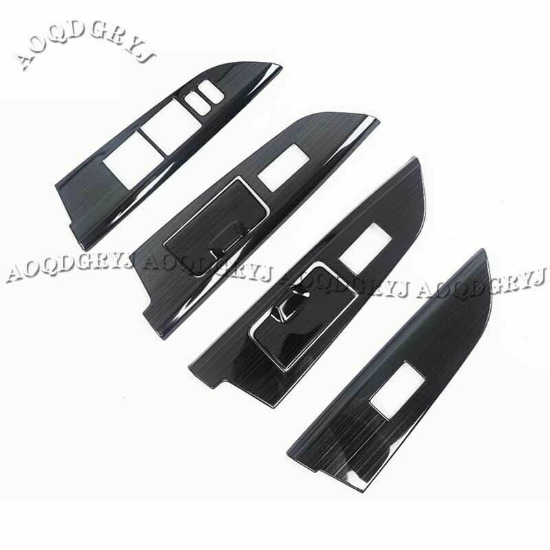 6pc Black Steel Window lift panel switch trim for Land Cruiser LC200 2008-2015