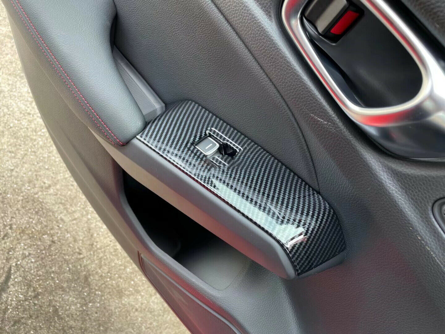 For Car Accessories for Honda for Civic Carbon Fiber Door Window Lift Cover 2022 LHD