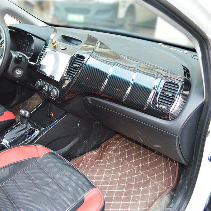 for Kia Forte K3 2014-2018 Carbon Fiber for Co -Pilot Dashboard Vent Panel Cover Trim