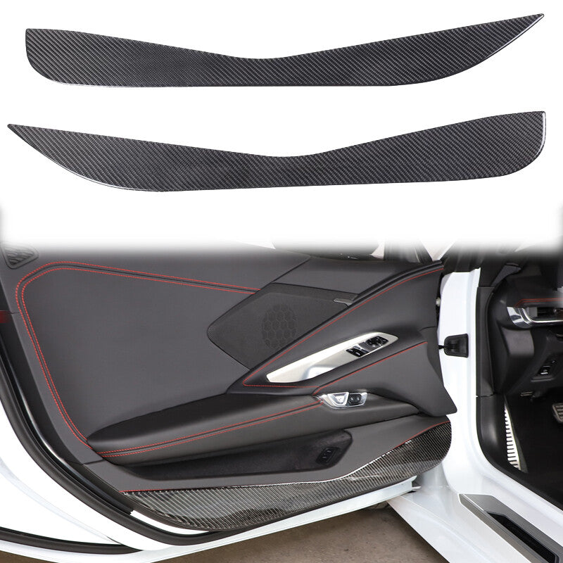 Car Door Anti Kick Panel Cover Real Carbon Fiber for Corvette C8 2020-2024