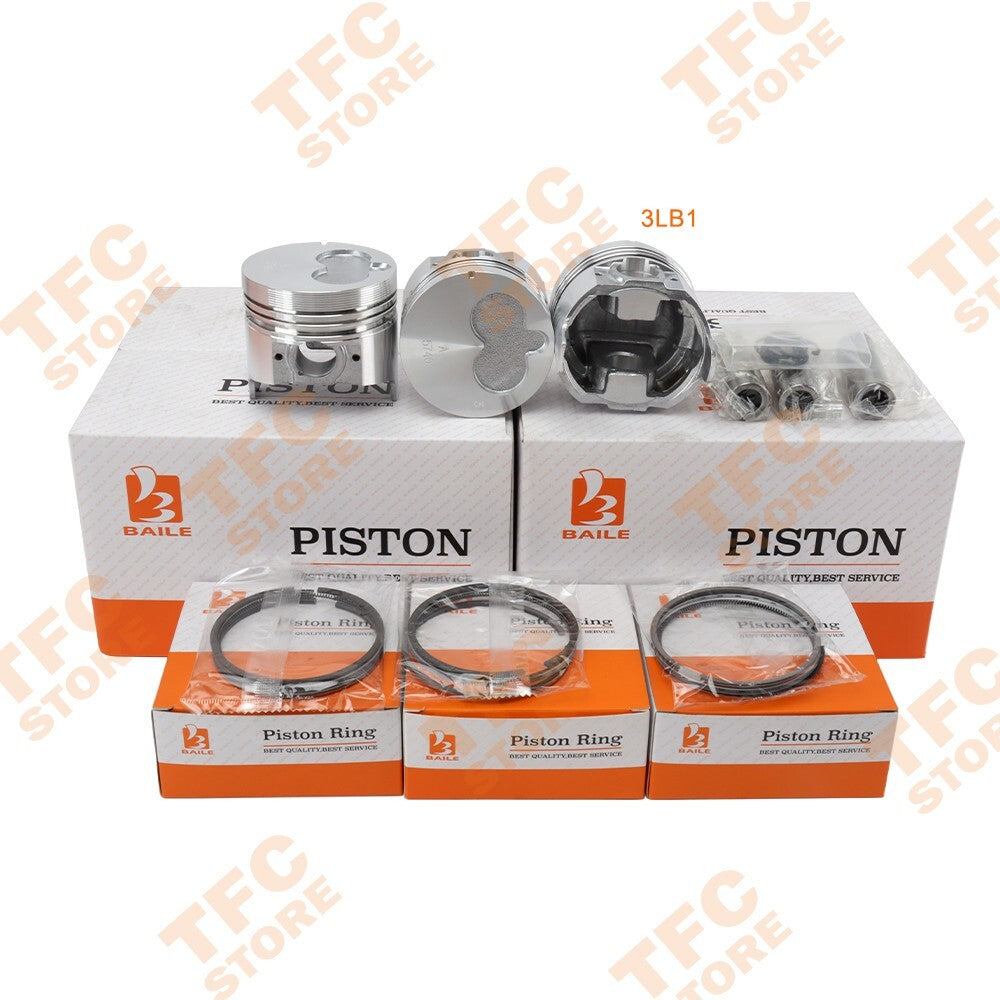 3 Sets STD Piston Kit ( Pin Clip ) Ring for Isuzu 3LB1 Engine New