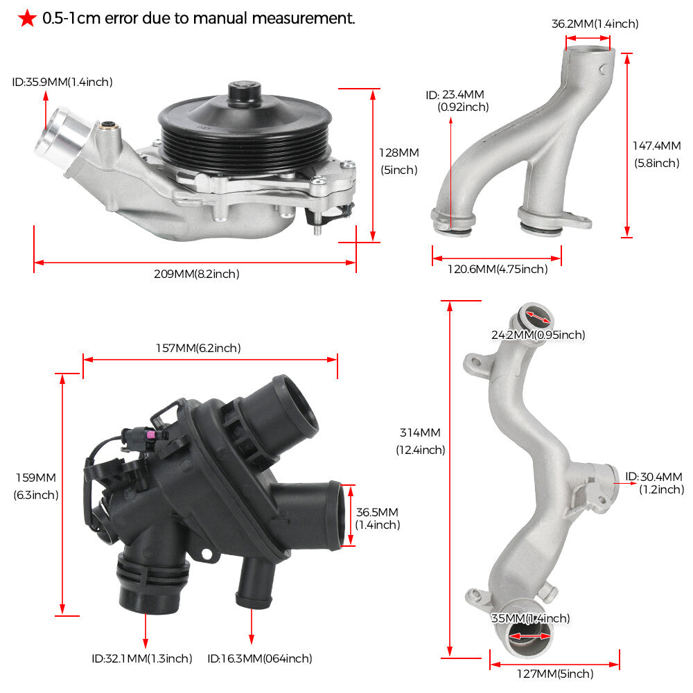 For 2010-2020 for Jaguar Cooling System Upgrade Kit AJ126 3.0L V6 AJ133 5.0L V8