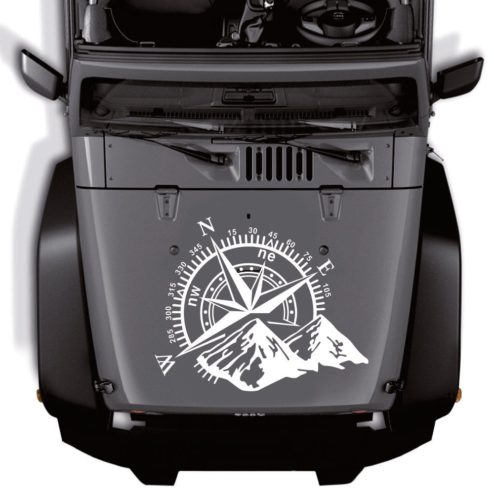 Car Decal Vinyl Sticker Travel Compass Mountains Decoration For Camper RV Truck