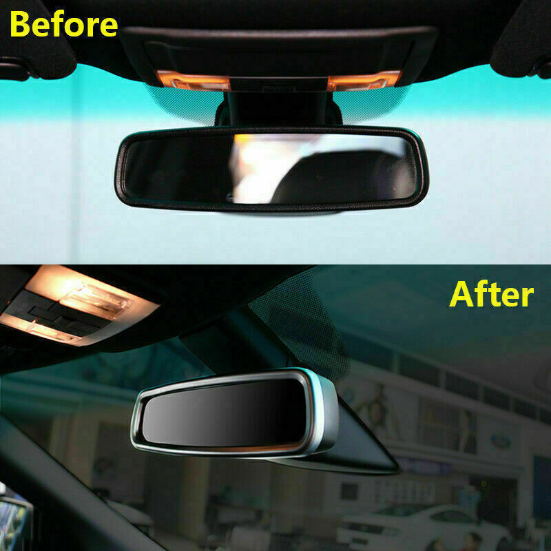 for Ford Explorer 2013-2019 Silver Car Interior Rearview Mirror Frame Cover Trim